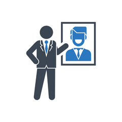 Presenter Showing Graduate Portrait Icon