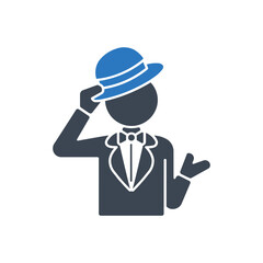 Gentleman Tipping Hat Icon