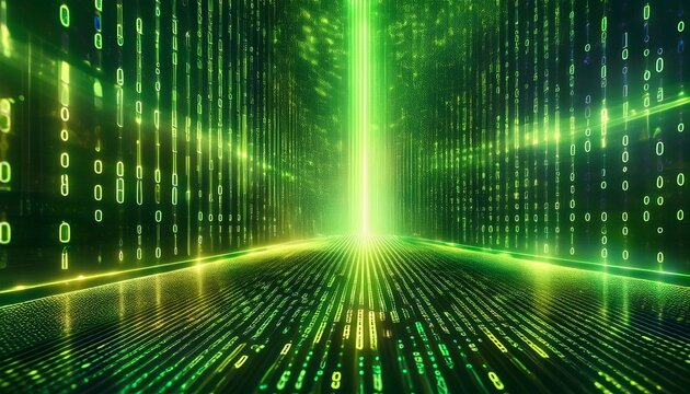 binary digital code, computer generated seamless loop abstract motion background