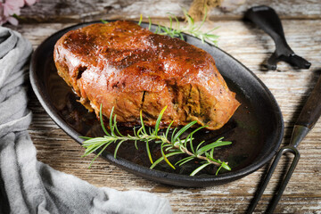 Roast pork neck.