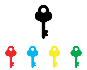 Key icon vector. Key icon sign symbol in trendy flat style. Set elements in colored icons. Key vector icon illustration isolated on white background