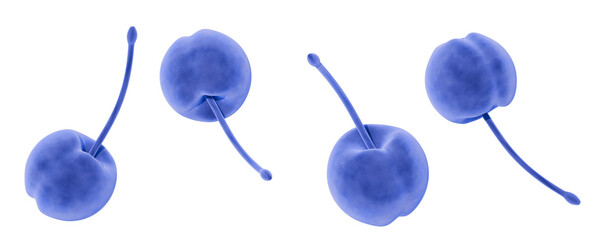 3d icon, 3d illustration, brightblue cute cherry set on an isolated background © Ice Cream Paradise