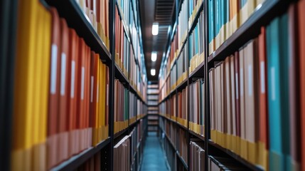 Fototapeta premium Rows of Books in a Library