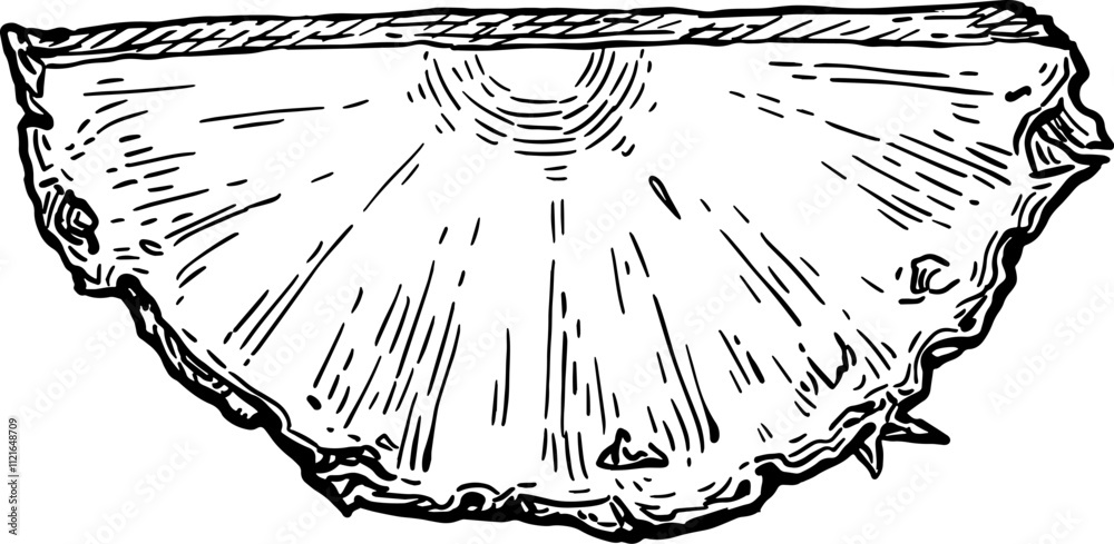 Canvas Prints piece of pineapple ink sketch.