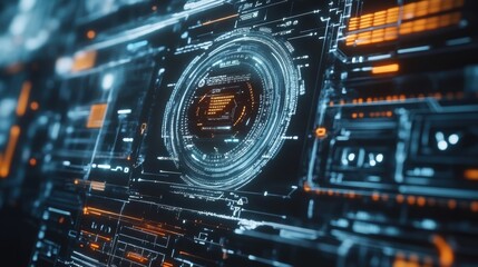 futuristic hud interface digital technology background