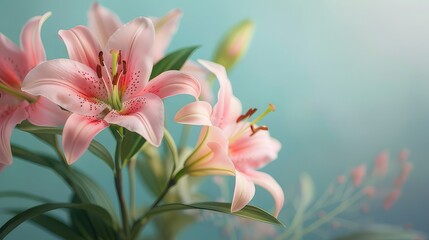 Fototapeta premium pink lily flowers