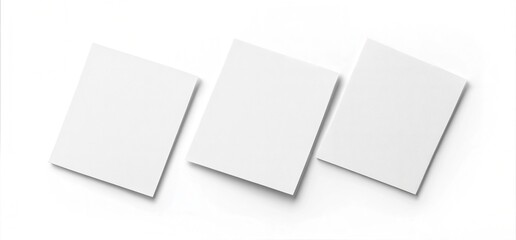 Set of Blank White Paper Sheets on Minimalist Background for Design Mockups