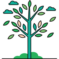 A simple tree logo vector illustration perfect for eco-friendly brands, businesses in nature, sustainability, or growth. Ideal for marketing, branding, and environmental design needs.