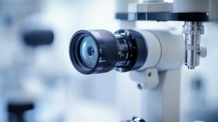 Fototapeta premium Close up of microscope lens