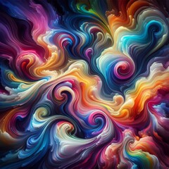 Obraz premium A fluid art design with swirling colors that blend together in a