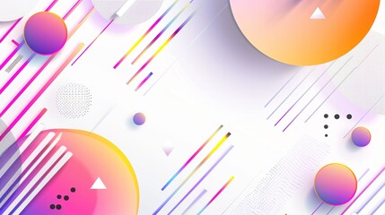 Multi-color Gradient Geometric Shapes Background 