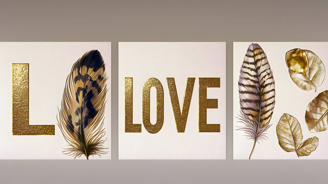 Artistic representation of love with feathers