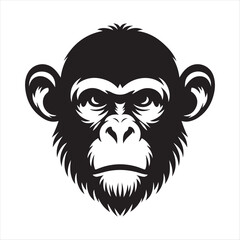 monkey head illustration on white background