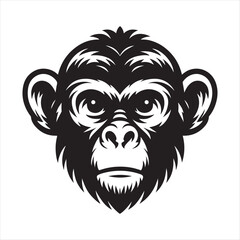 monkey head illustration on white background