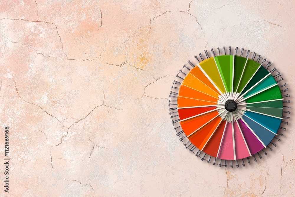 Poster A clean illustration of a single color wheel with complementary colors highlighted, drawn in crisp lines on a neutral background