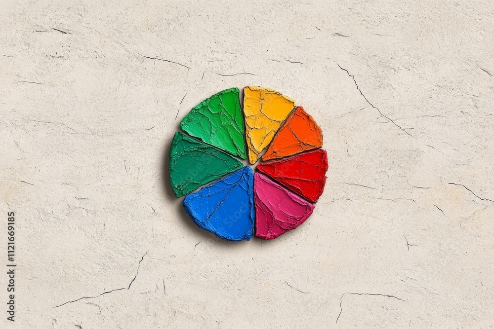 Poster A clean illustration of a single color wheel with complementary colors highlighted, drawn in crisp lines on a neutral background