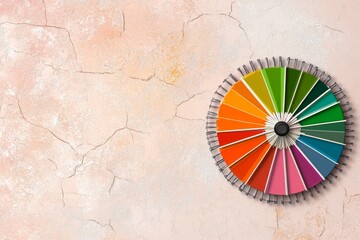 A clean illustration of a single color wheel with complementary colors highlighted, drawn in crisp lines on a neutral background