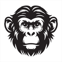 monkey head illustration on white background