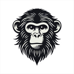 monkey head illustration on white background