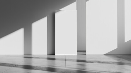 Roll-up banner mockup with a blank white design