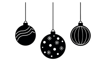    Christmas different baubles vector illustration. 
