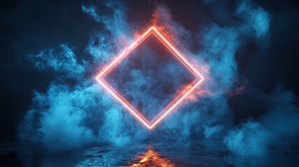 Neon Square with Fog