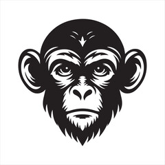 monkey head illustration on white background