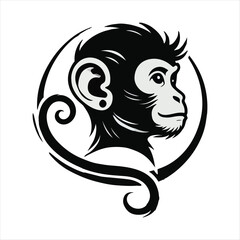 monkey head illustration on white background