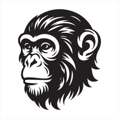 monkey head illustration on white background