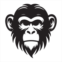 monkey head illustration on white background