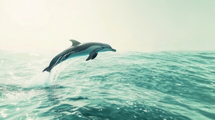 Obraz premium Dolphin Leaping Out of the Ocean