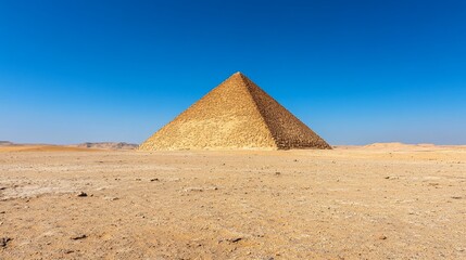 Majestic Pyramid of Giza Under Clear Blue Sky
