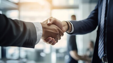 Businessmen shaking hands a symbol of partnership and success