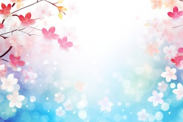 Fototapeta premium spring or summer background with flowers on a light background and free space for text, copy space