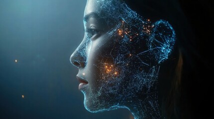 Digital Woman, AI, Futuristic Portrait