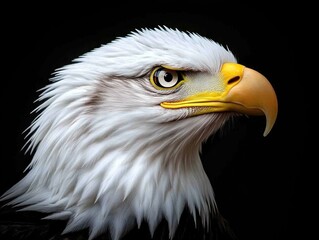 Obraz premium Portrait of Bald Eagle with Sharp Gaze