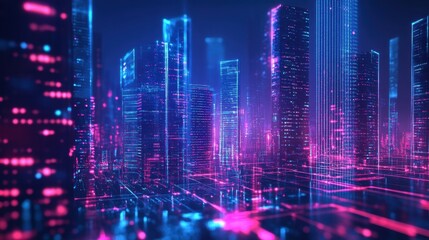 Cyberpunk Cityscape Digital Art