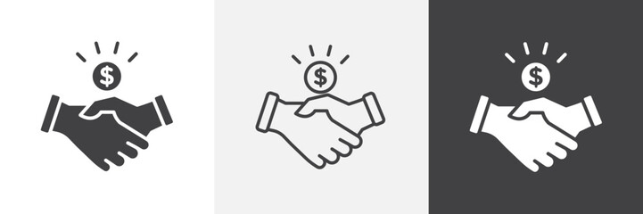 Business deal icon vector set for ui designs