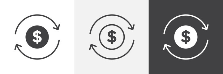 Cash flow icon vector set for ui designs