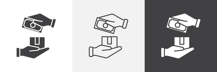 Cash on delivery icon vector set for ui designs