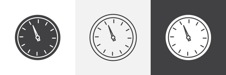 Clock icon vector set for ui designs