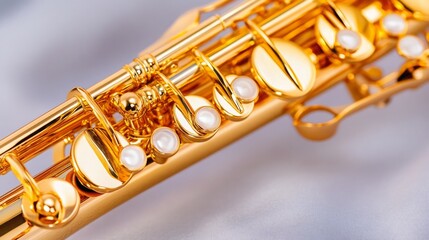 Obraz premium Close Up of a Shiny Gold Trumpet