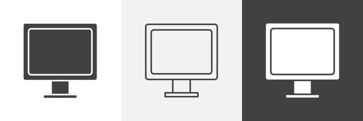 Computer icon vector set for ui designs