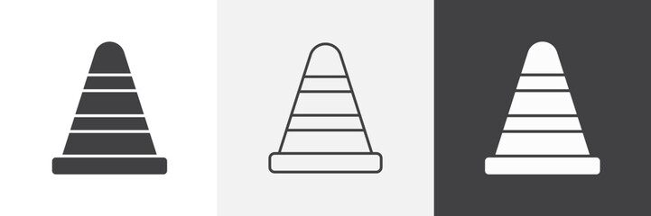 Construction cone icon vector set for ui designs