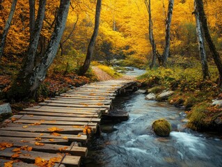 Obraz premium Autumnal Woodland Path