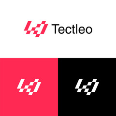 Abstract Modern LT, playful, fast, technology logo design for company