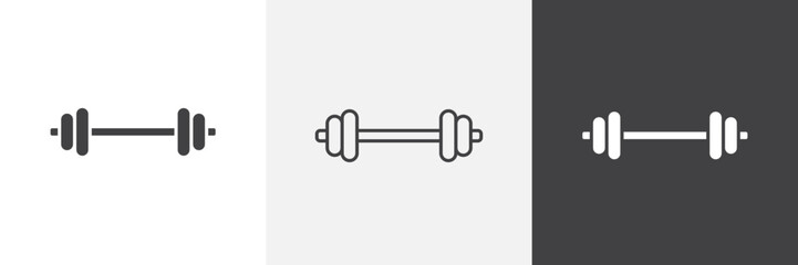 Dumbbell icon vector set for ui designs