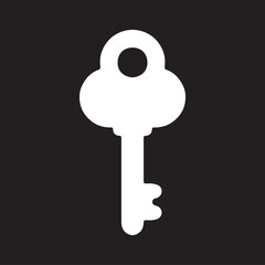 Key icon vector. Key logo design. Key vector icon illustration isolated on black background