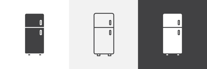 Fridge icon vector set for ui designs