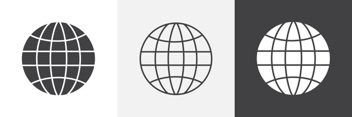 Globe icon vector set for ui designs